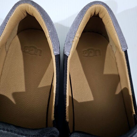 Ugg Cas Slip On Sneaker Casual Loafer Womens Shoe Black Leather Size 10 - Picture 9 of 14